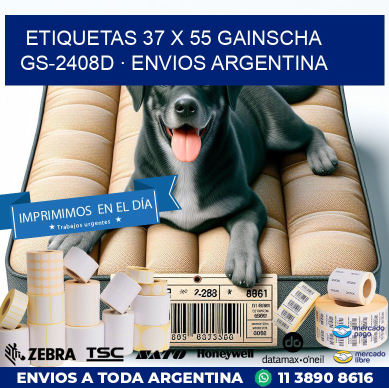 ETIQUETAS 37 x 55 GAINSCHA GS-2408D · ENVIOS ARGENTINA