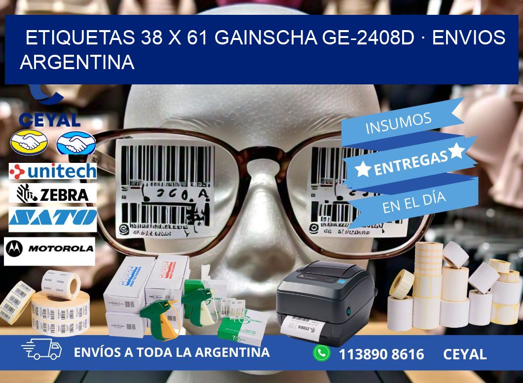 ETIQUETAS 38 x 61 GAINSCHA GE-2408D · ENVIOS ARGENTINA