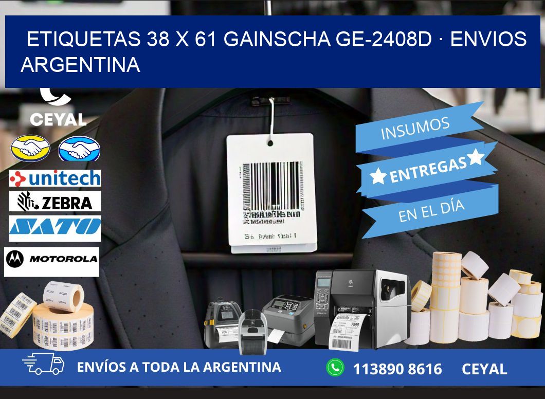 ETIQUETAS 38 x 61 GAINSCHA GE-2408D · ENVIOS ARGENTINA