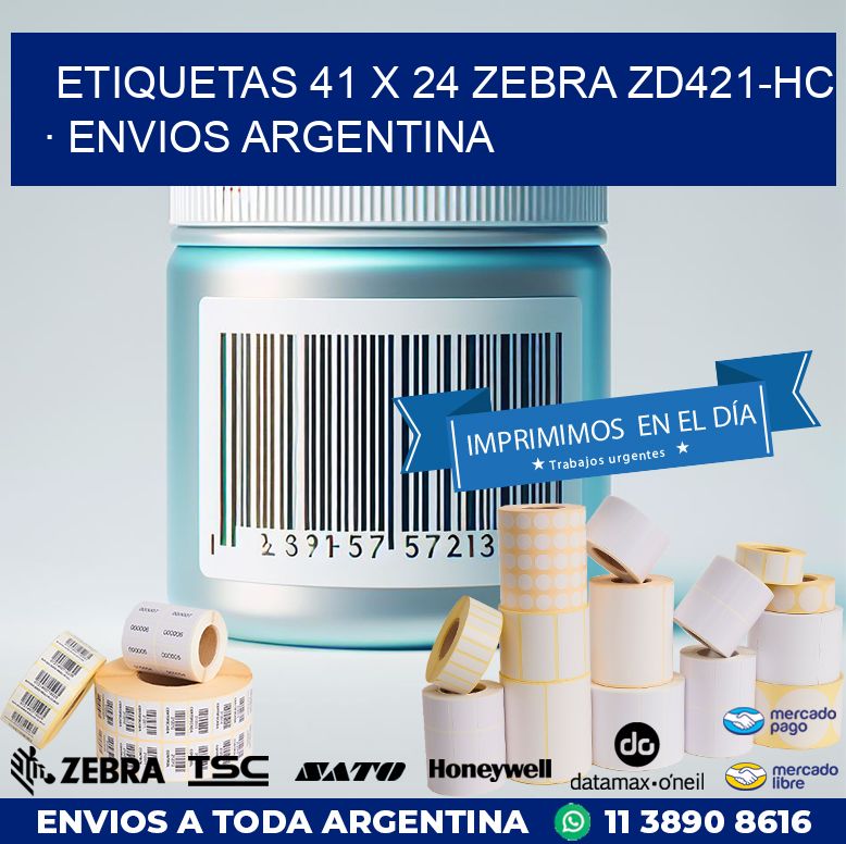 ETIQUETAS 41 x 24 ZEBRA ZD421-HC · ENVIOS ARGENTINA