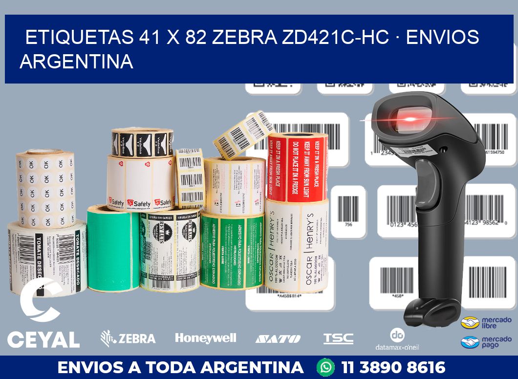 ETIQUETAS 41 x 82 ZEBRA ZD421C-HC · ENVIOS ARGENTINA