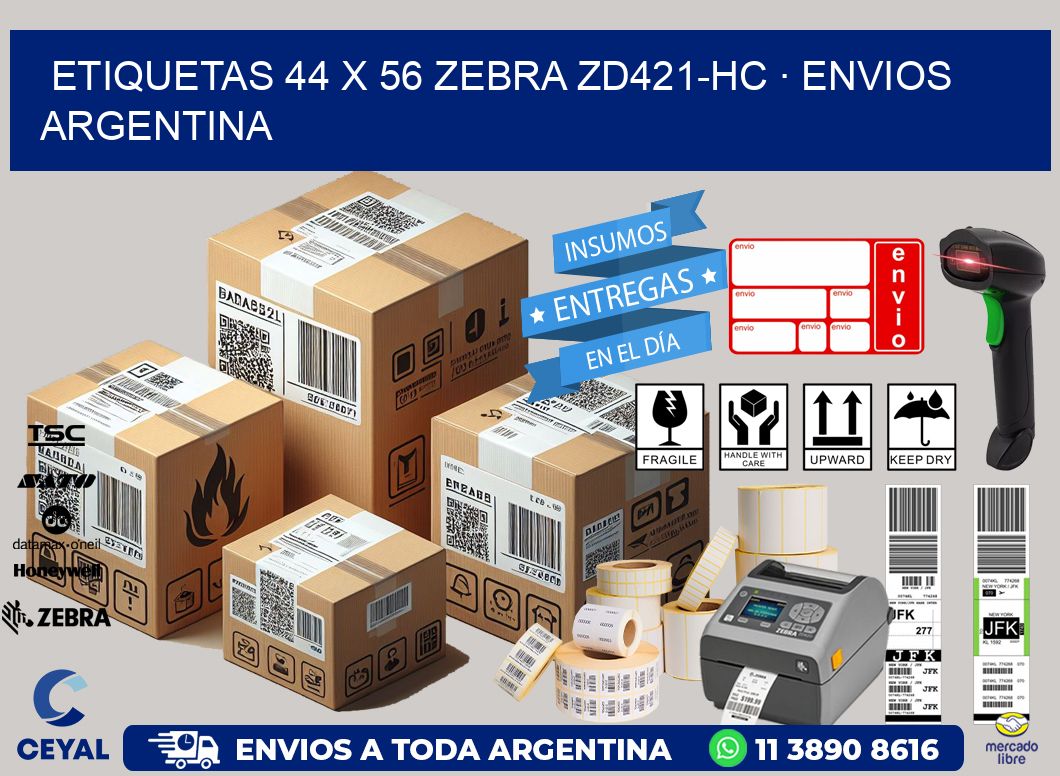ETIQUETAS 44 x 56 ZEBRA ZD421-HC · ENVIOS ARGENTINA