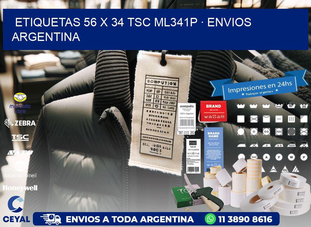 ETIQUETAS 56 x 34 TSC ML341P · ENVIOS ARGENTINA