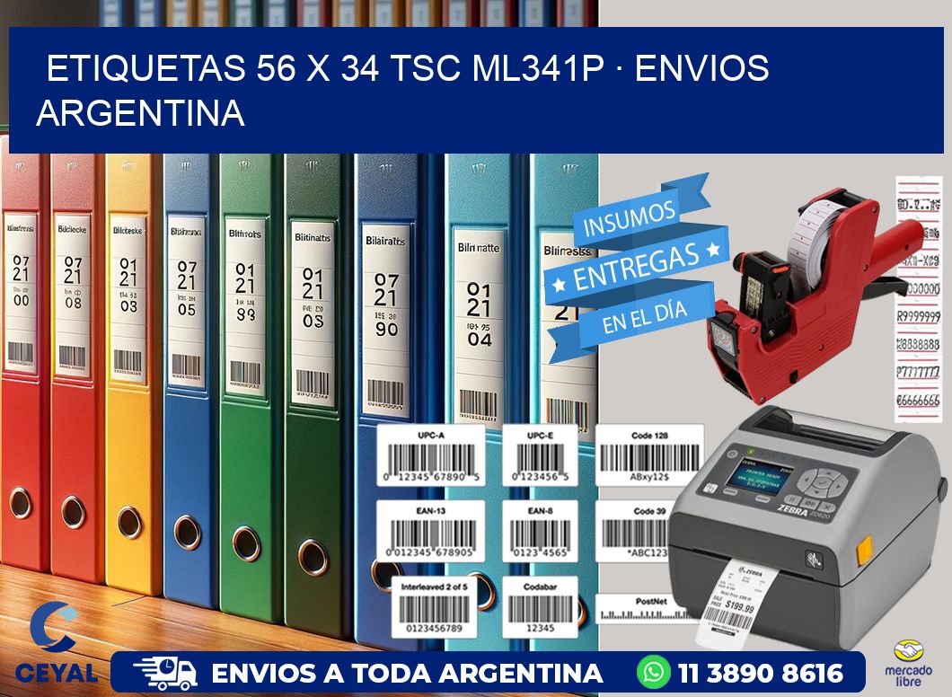 ETIQUETAS 56 x 34 TSC ML341P · ENVIOS ARGENTINA