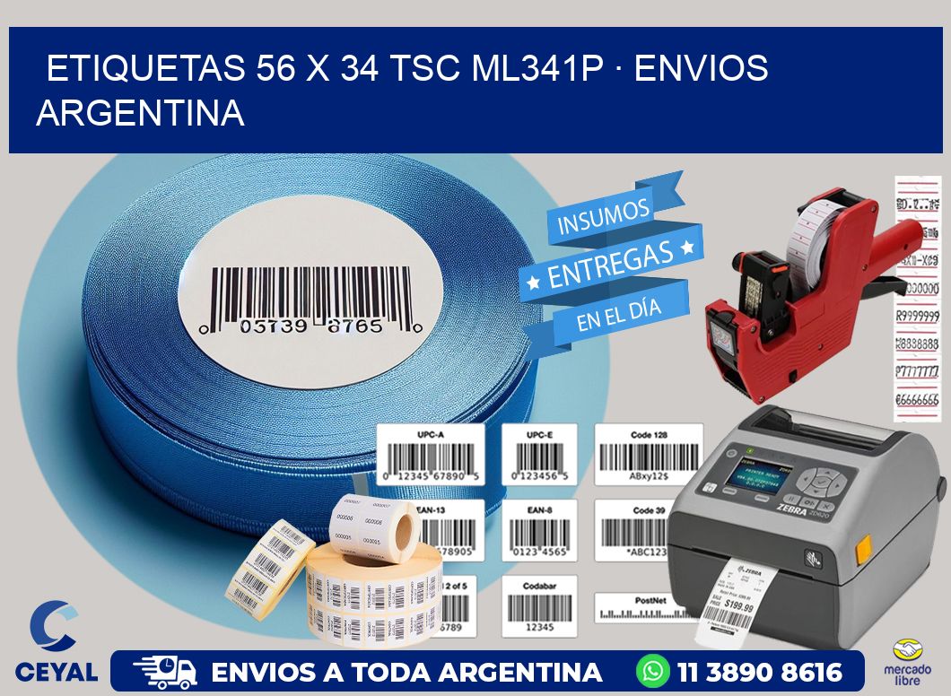 ETIQUETAS 56 x 34 TSC ML341P · ENVIOS ARGENTINA