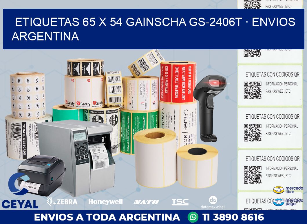 ETIQUETAS 65 x 54 GAINSCHA GS-2406T · ENVIOS ARGENTINA