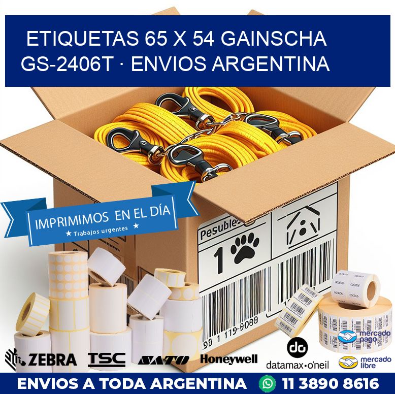 ETIQUETAS 65 x 54 GAINSCHA GS-2406T · ENVIOS ARGENTINA