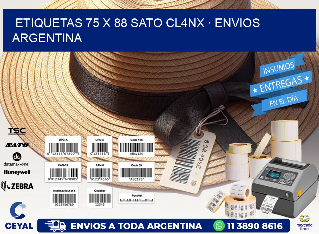 ETIQUETAS 75 x 88 SATO CL4NX · ENVIOS ARGENTINA