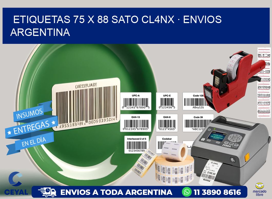 ETIQUETAS 75 x 88 SATO CL4NX · ENVIOS ARGENTINA