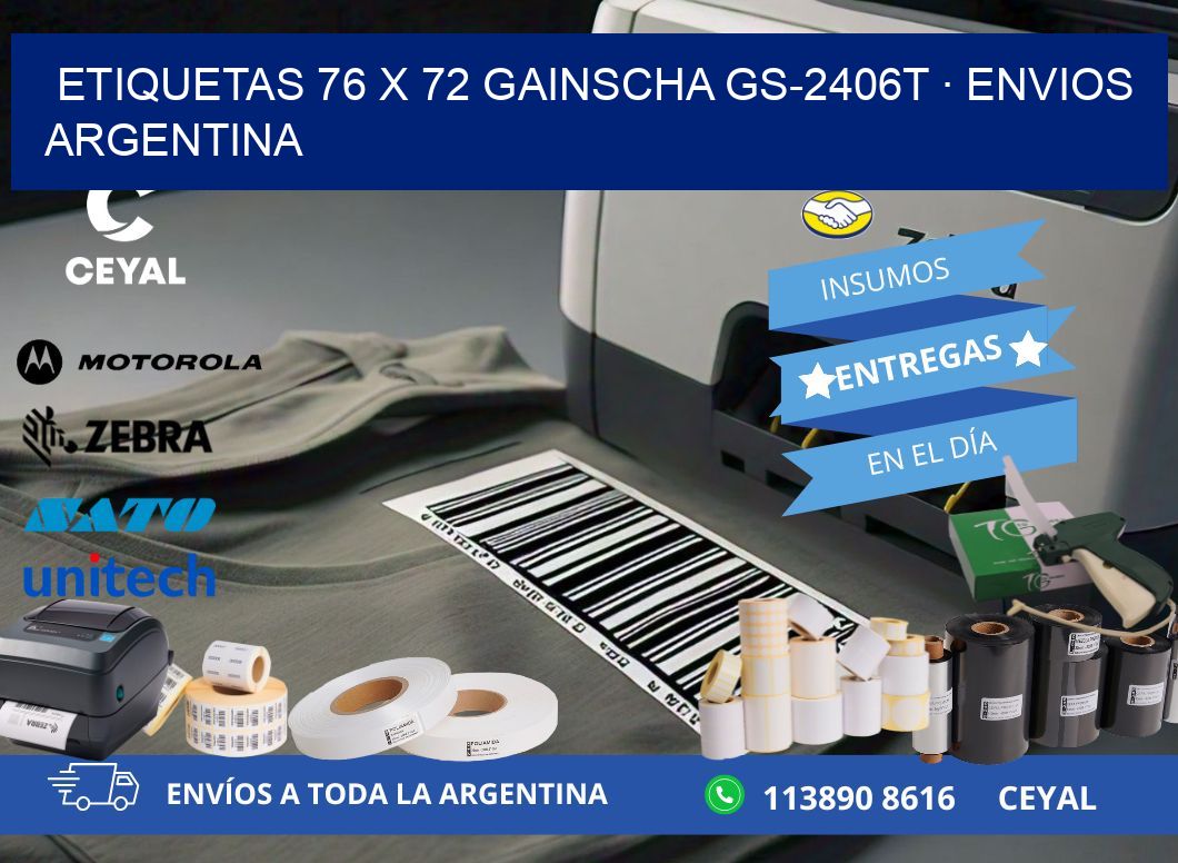 ETIQUETAS 76 x 72 GAINSCHA GS-2406T · ENVIOS ARGENTINA