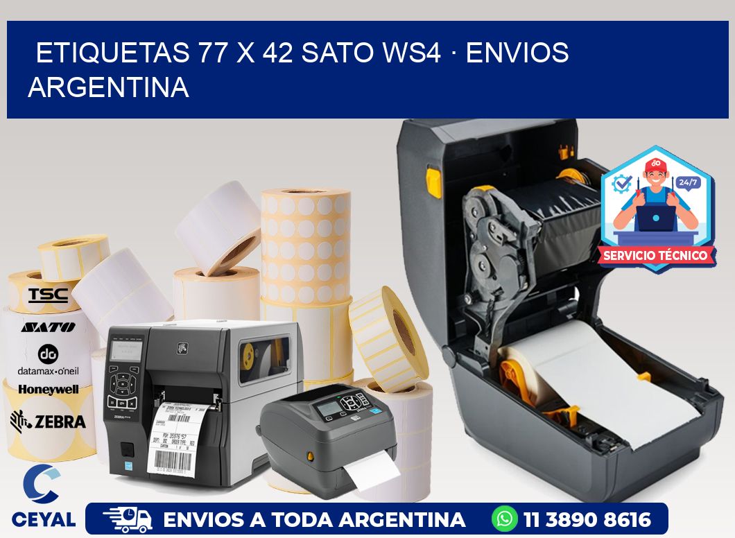 ETIQUETAS 77 x 42 SATO WS4 · ENVIOS ARGENTINA