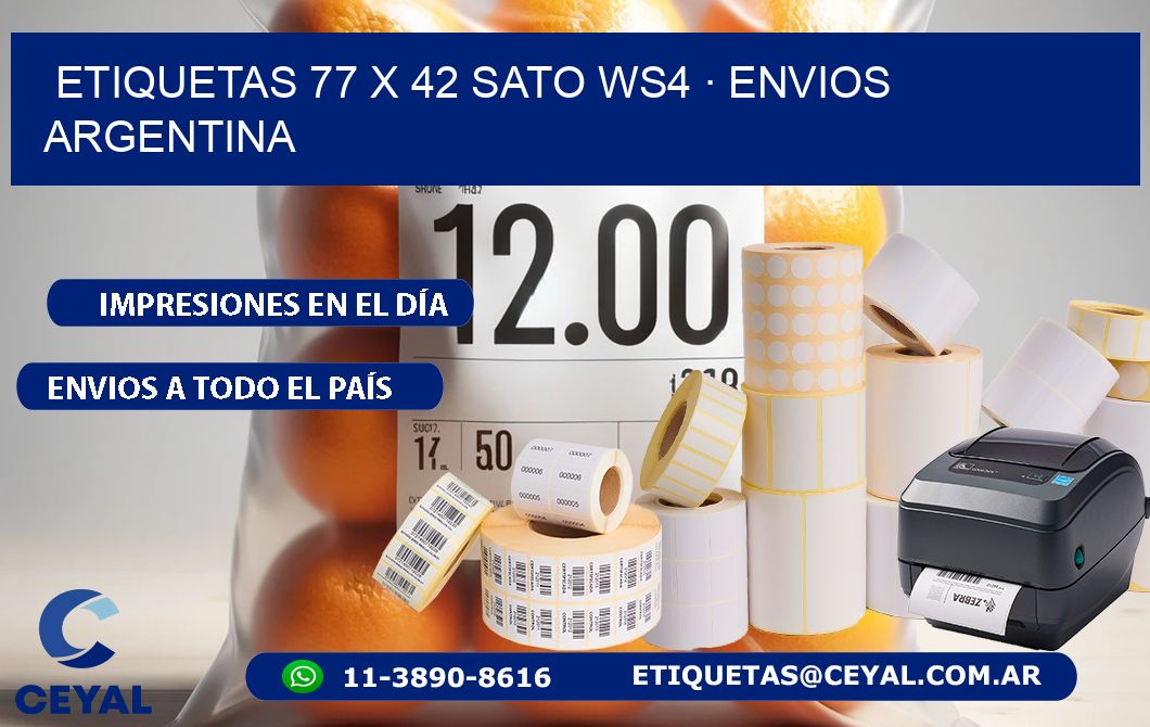 ETIQUETAS 77 x 42 SATO WS4 · ENVIOS ARGENTINA