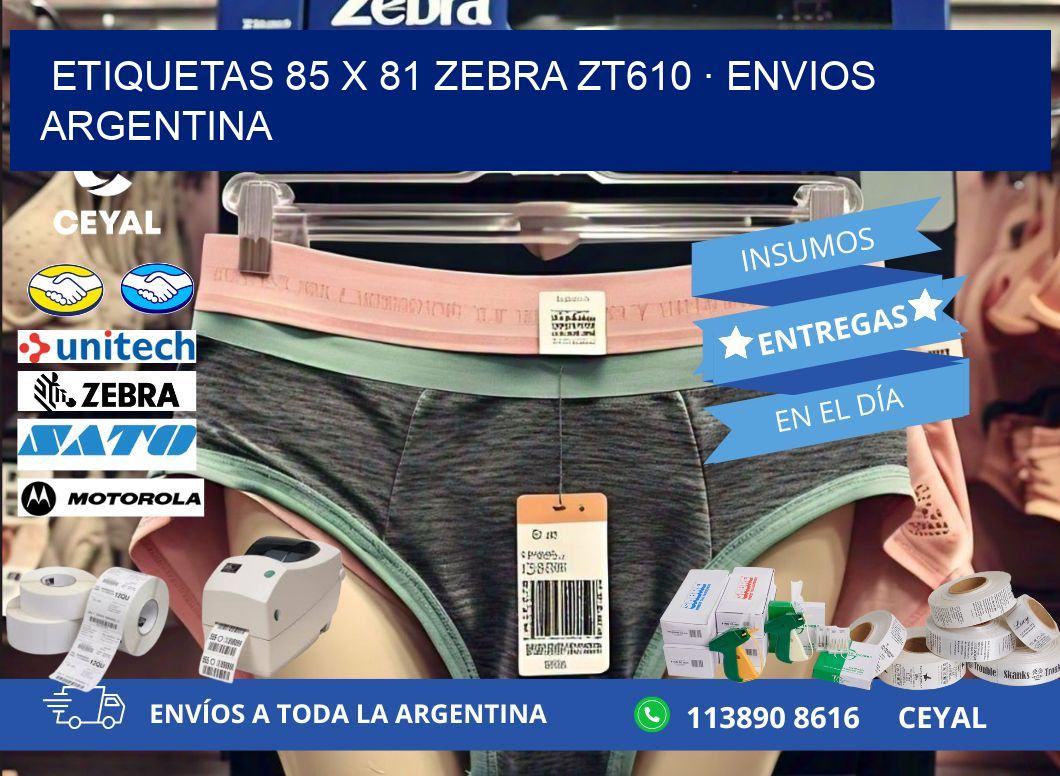 ETIQUETAS 85 x 81 ZEBRA ZT610 · ENVIOS ARGENTINA