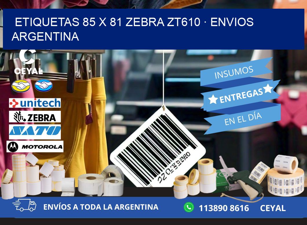 ETIQUETAS 85 x 81 ZEBRA ZT610 · ENVIOS ARGENTINA