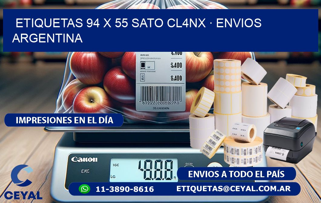 ETIQUETAS 94 x 55 SATO CL4NX · ENVIOS ARGENTINA