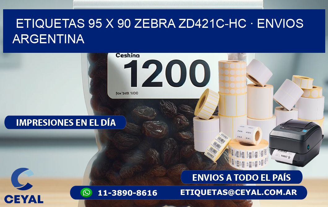 ETIQUETAS 95 x 90 ZEBRA ZD421C-HC · ENVIOS ARGENTINA