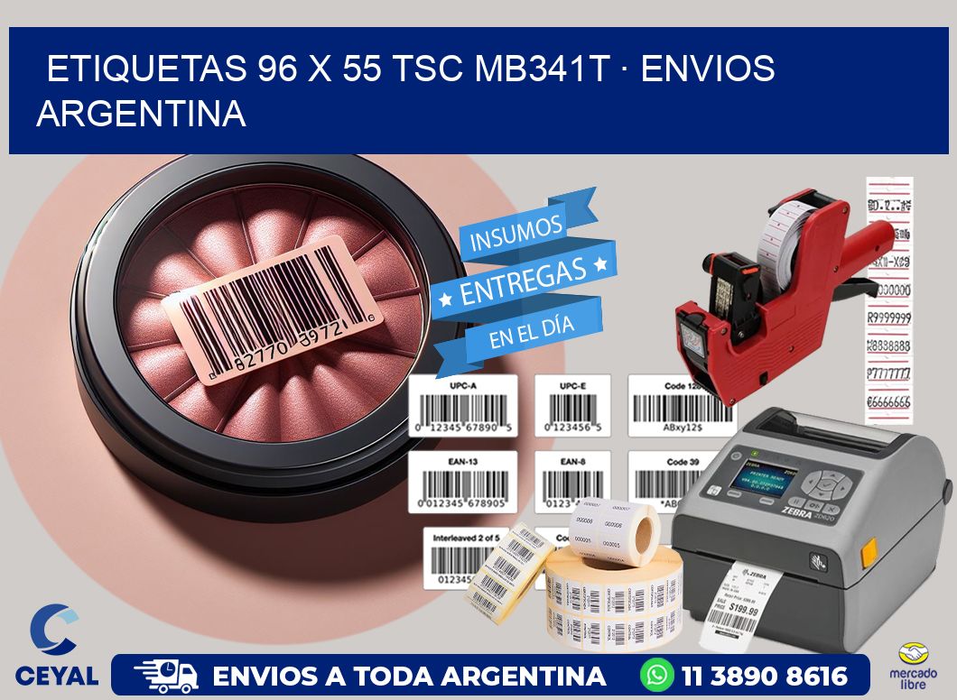 ETIQUETAS 96 x 55 TSC MB341T · ENVIOS ARGENTINA