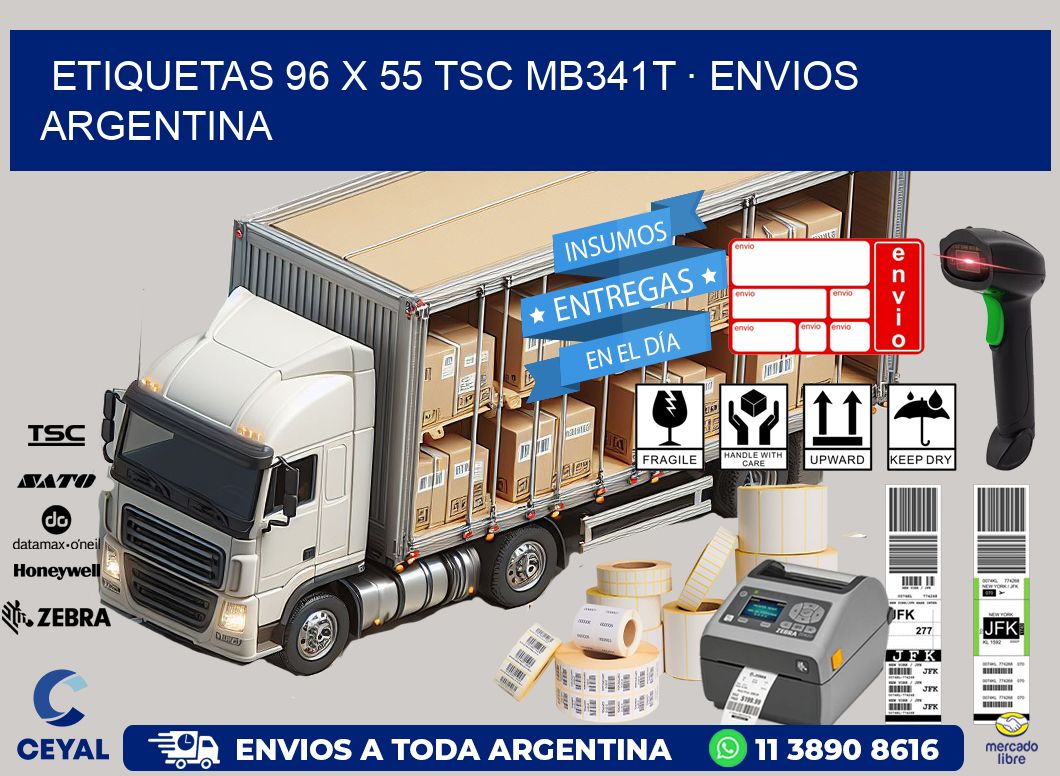 ETIQUETAS 96 x 55 TSC MB341T · ENVIOS ARGENTINA