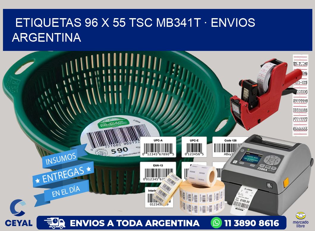 ETIQUETAS 96 x 55 TSC MB341T · ENVIOS ARGENTINA