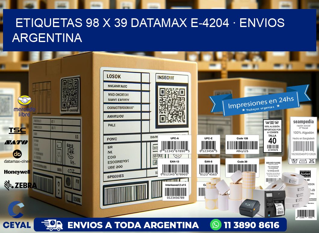 ETIQUETAS 98 x 39 DATAMAX E-4204 · ENVIOS ARGENTINA
