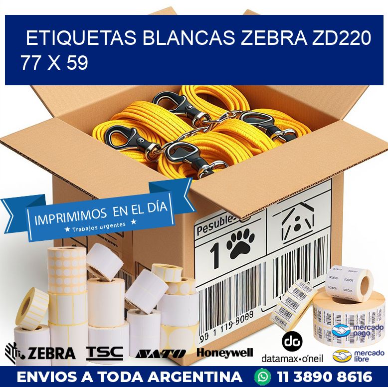 ETIQUETAS BLANCAS ZEBRA ZD220 77 x 59