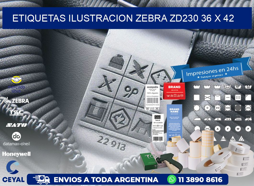 ETIQUETAS ILUSTRACION ZEBRA ZD230 36 x 42