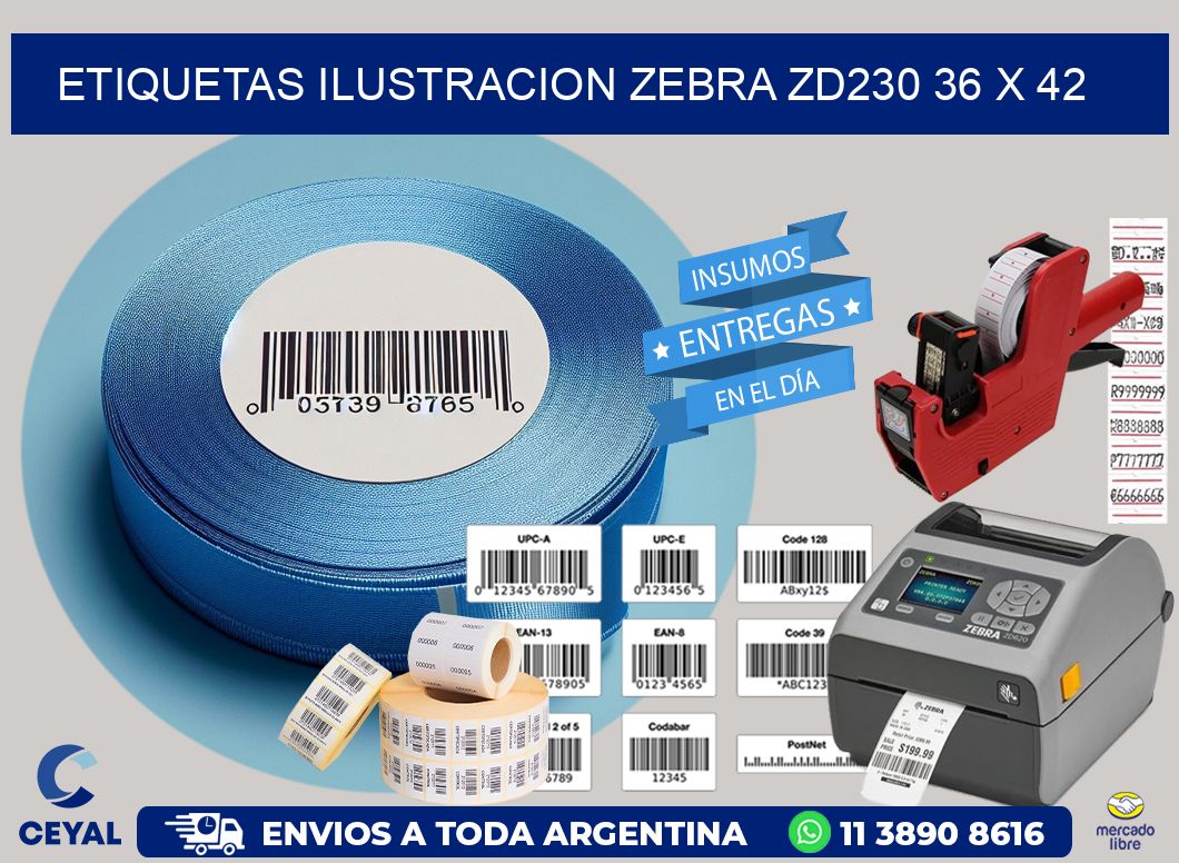 ETIQUETAS ILUSTRACION ZEBRA ZD230 36 x 42