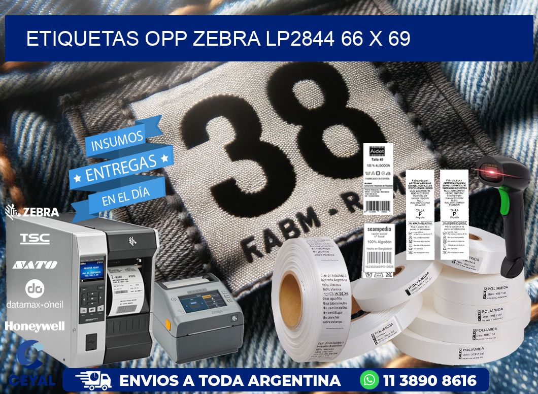 ETIQUETAS OPP ZEBRA LP2844 66 x 69