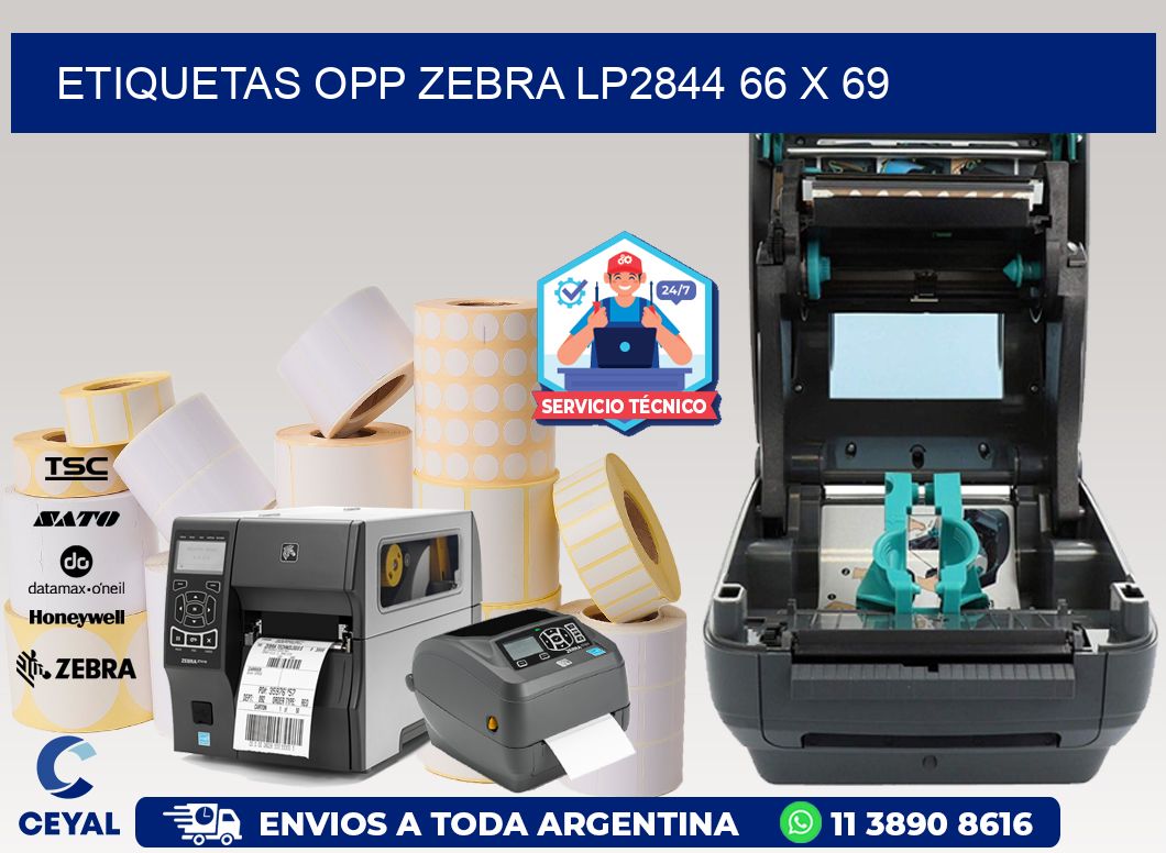 ETIQUETAS OPP ZEBRA LP2844 66 x 69