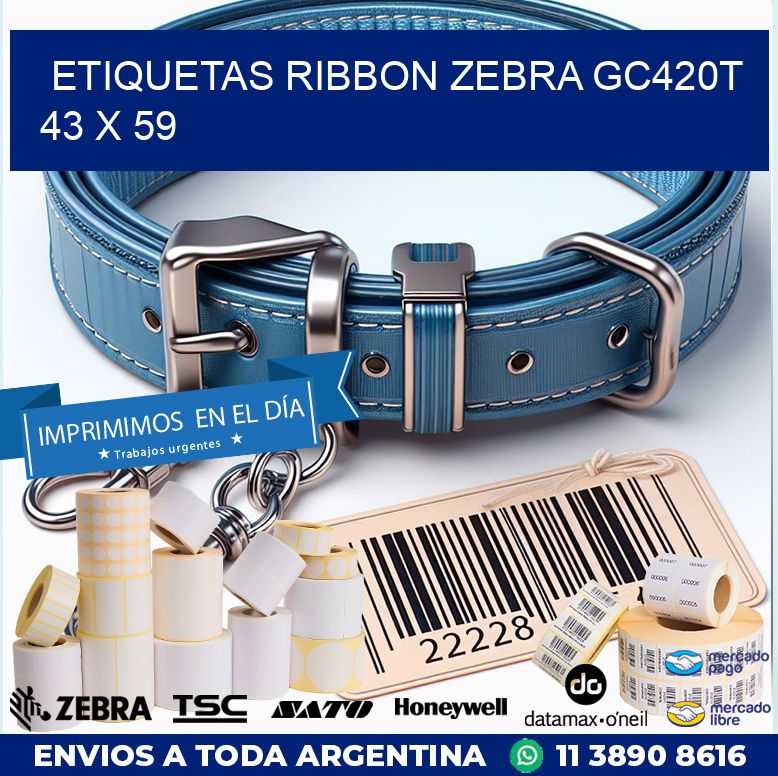 ETIQUETAS RIBBON Zebra GC420T 43 x 59
