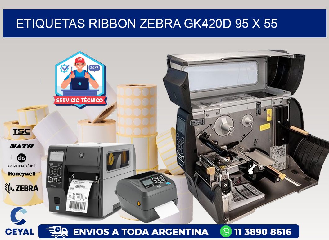 ETIQUETAS RIBBON Zebra GK420D 95 x 55