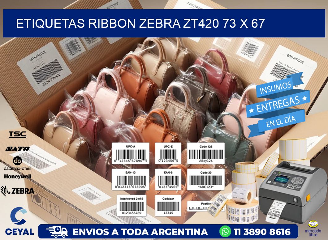 ETIQUETAS RIBBON Zebra ZT420 73 x 67
