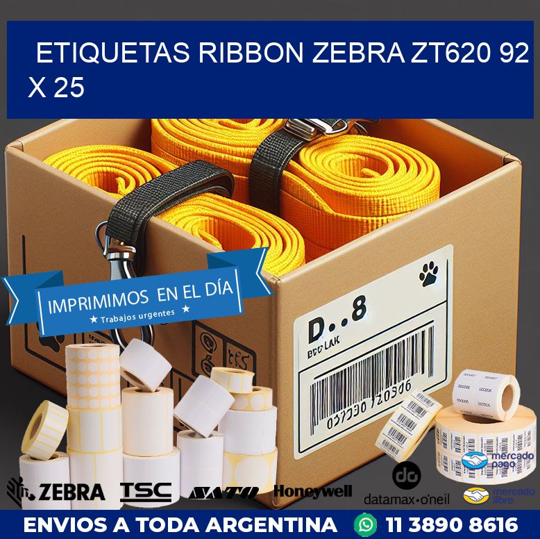 ETIQUETAS RIBBON Zebra ZT620 92 x 25