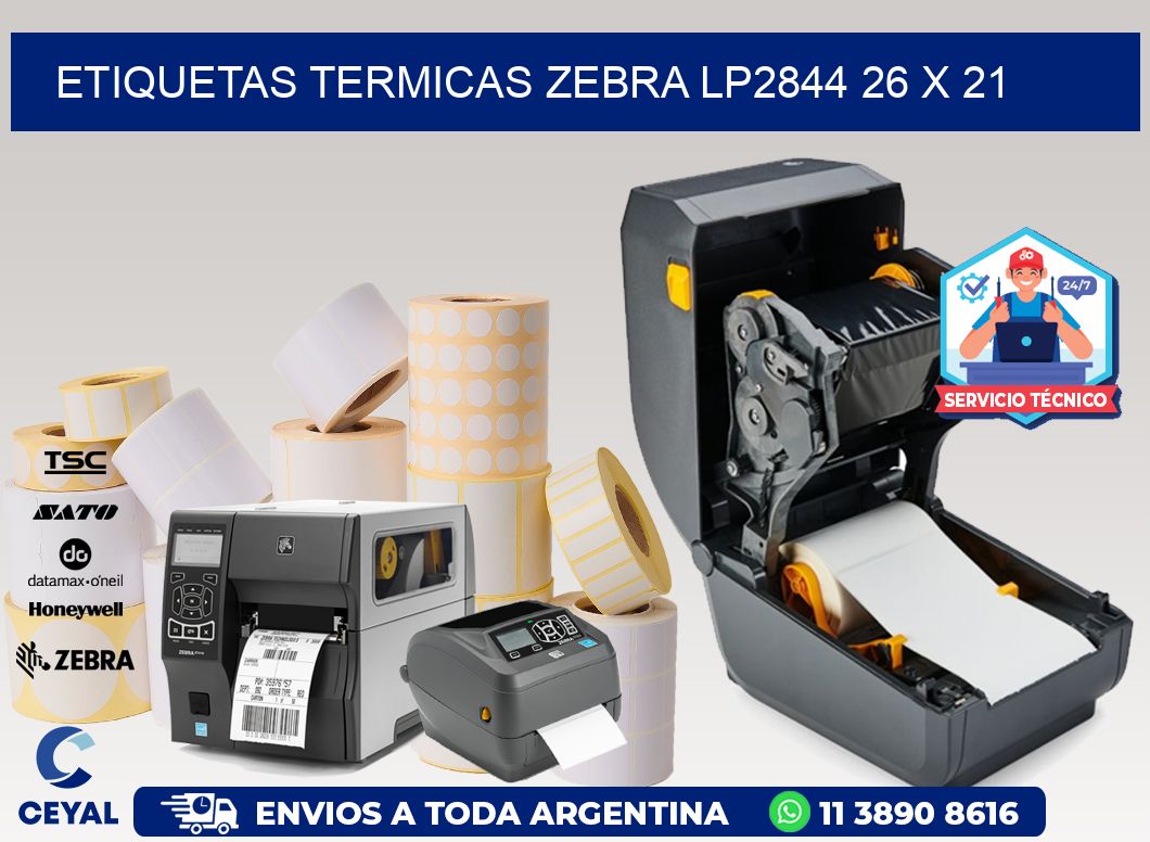 ETIQUETAS TERMICAS ZEBRA LP2844 26 x 21