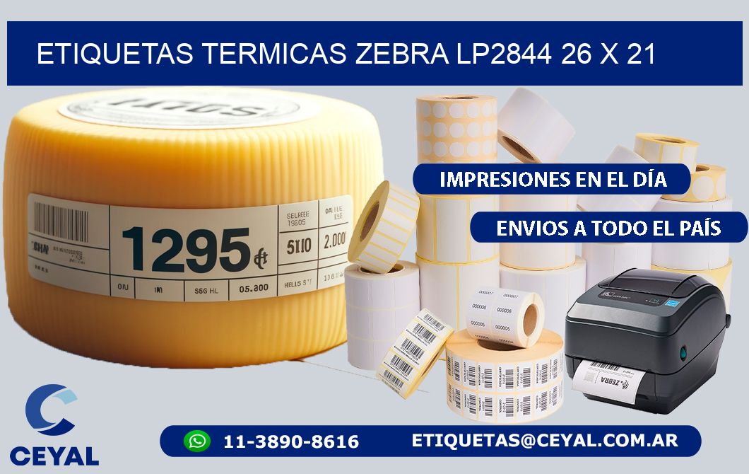 ETIQUETAS TERMICAS ZEBRA LP2844 26 x 21