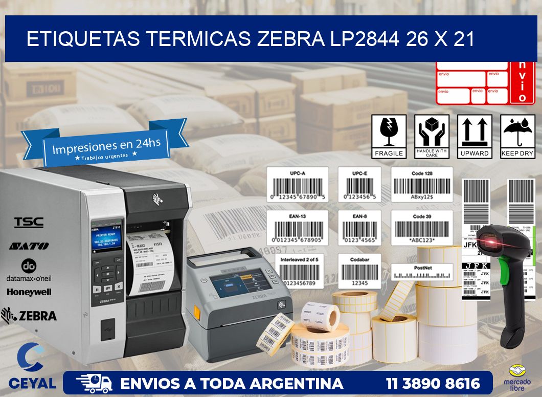 ETIQUETAS TERMICAS ZEBRA LP2844 26 x 21