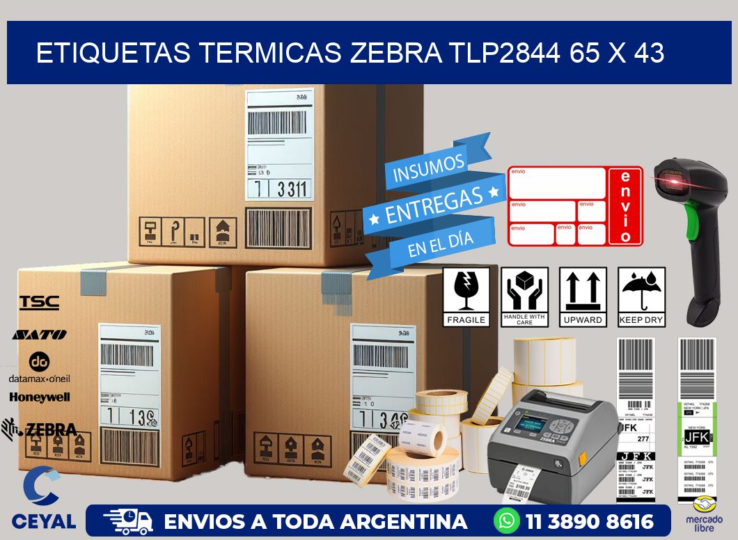 ETIQUETAS TERMICAS ZEBRA TLP2844 65 x 43