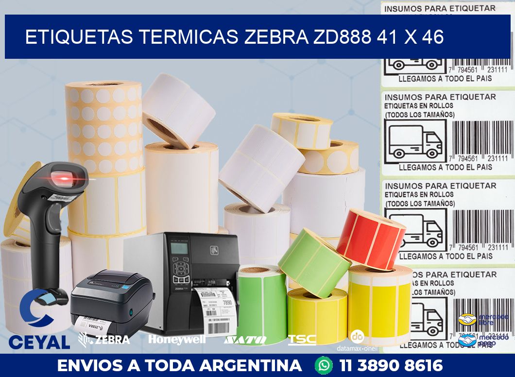 ETIQUETAS TERMICAS ZEBRA ZD888 41 x 46