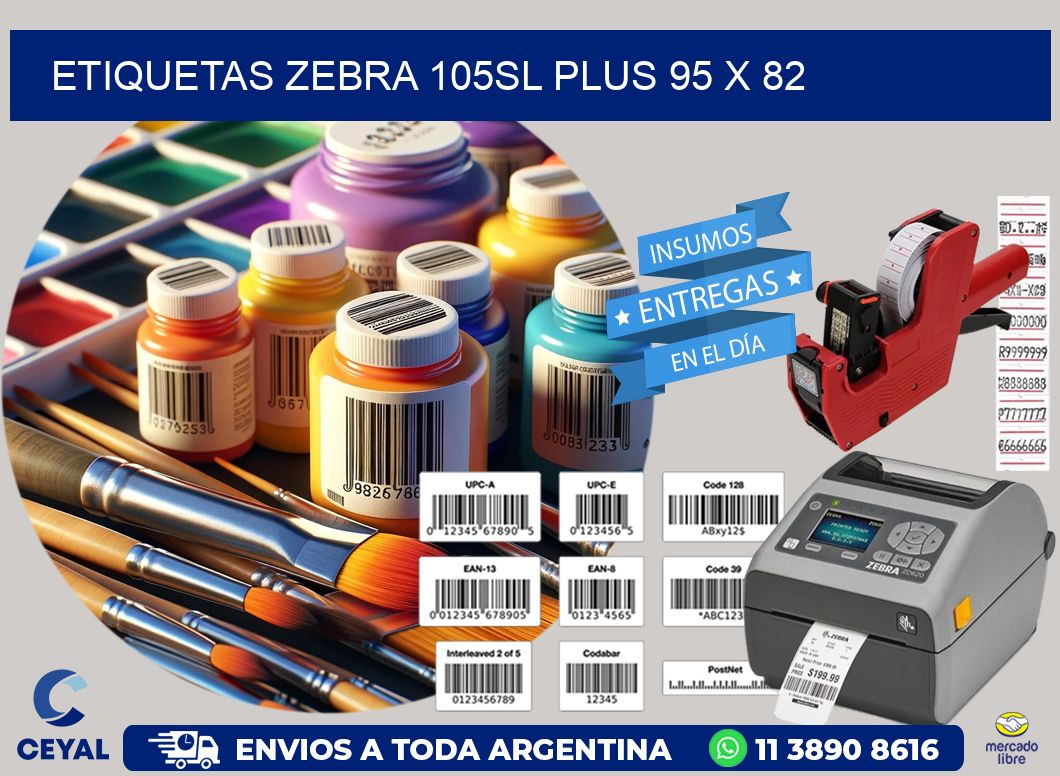 ETIQUETAS Zebra 105SL Plus 95 x 82