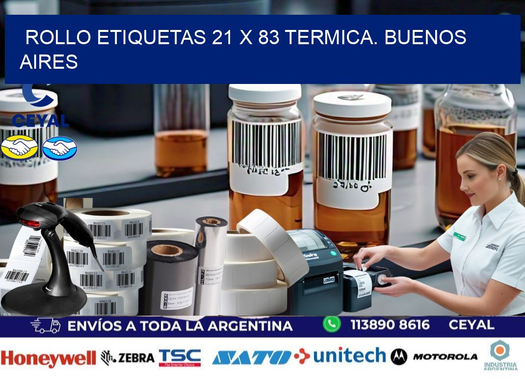 Rollo etiquetas 21 x 83 termica. Buenos Aires