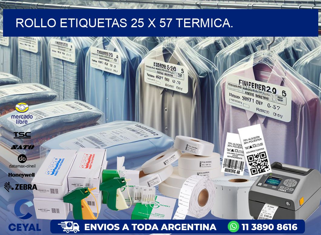 Rollo etiquetas 25 x 57 termica.