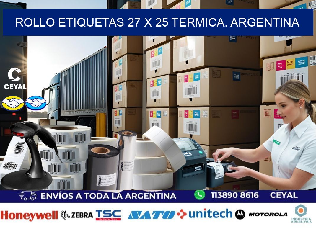 Rollo etiquetas 27 x 25 termica. Argentina