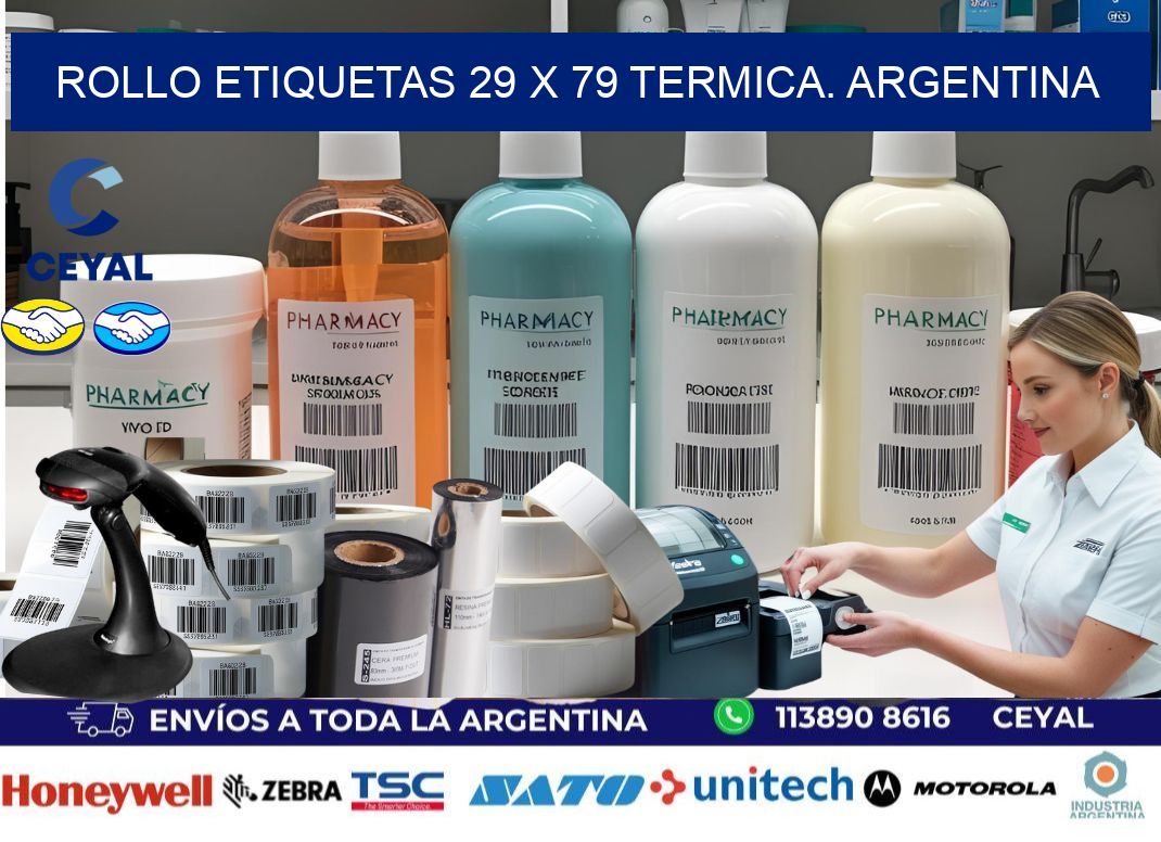 Rollo etiquetas 29 x 79 termica. Argentina