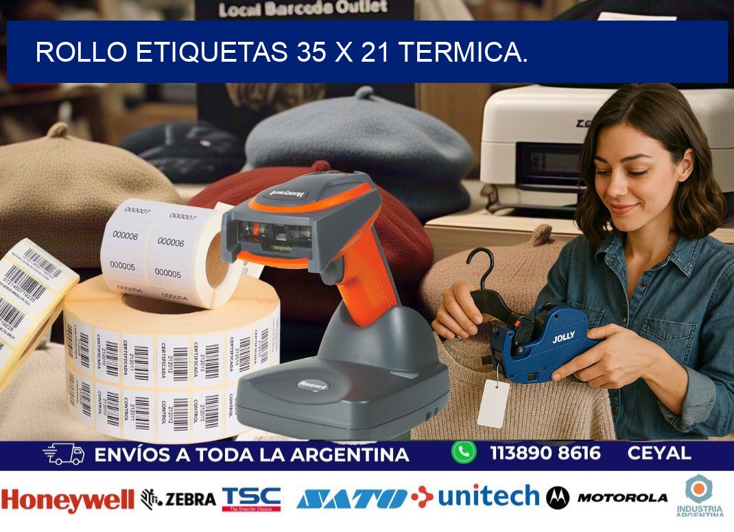 Rollo etiquetas 35 x 21 termica.