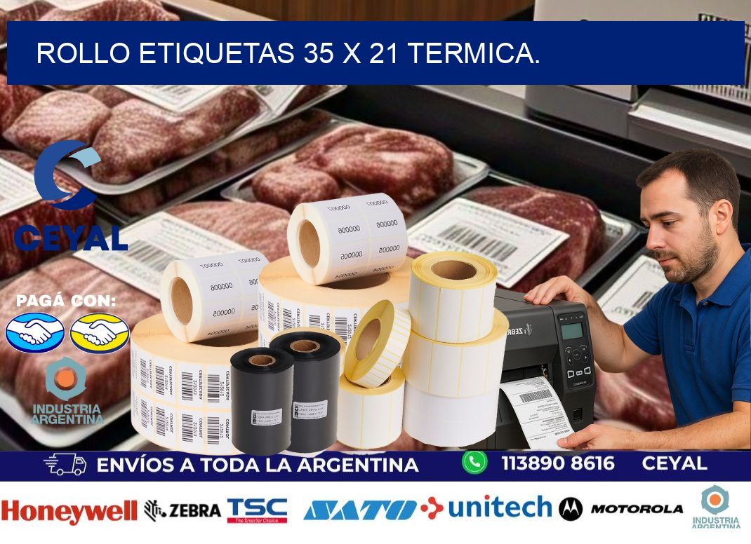 Rollo etiquetas 35 x 21 termica.
