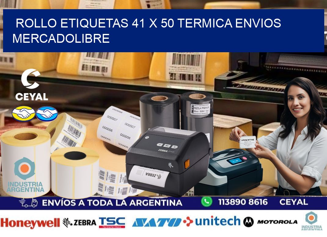 Rollo etiquetas 41 x 50 termica ENVIOS MERCADOLIBRE