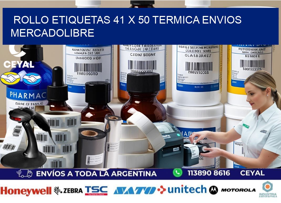 Rollo etiquetas 41 x 50 termica ENVIOS MERCADOLIBRE