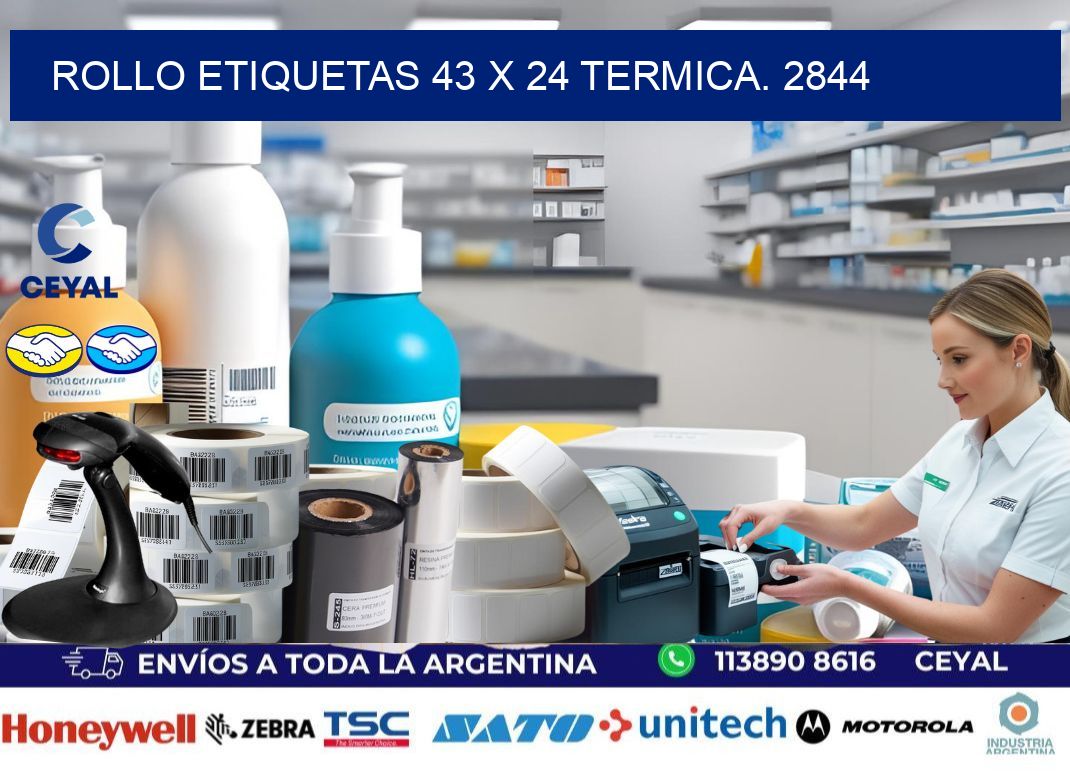 Rollo etiquetas 43 x 24 termica. 2844