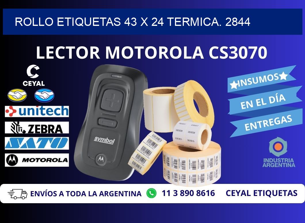 Rollo etiquetas 43 x 24 termica. 2844