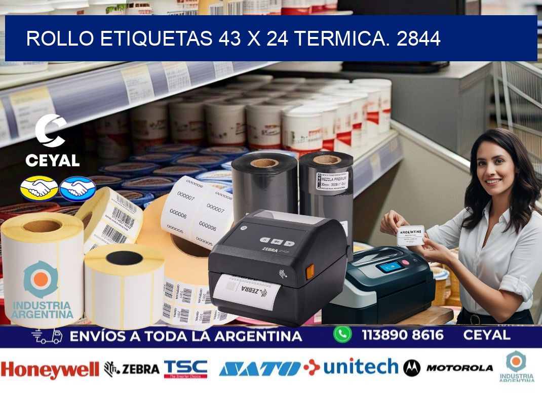 Rollo etiquetas 43 x 24 termica. 2844